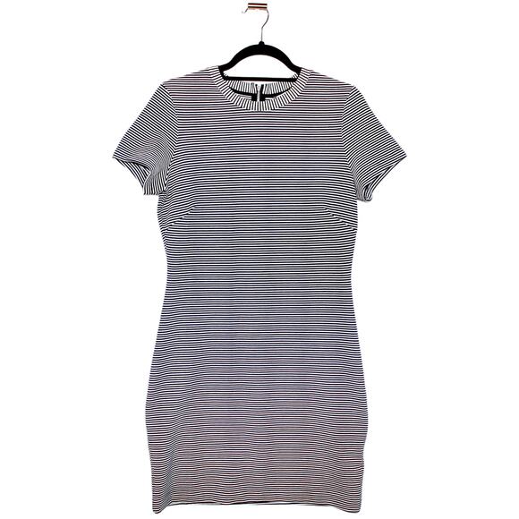 H&M Body Con Striped Black and White Dress Medium - Picture 1 of 4